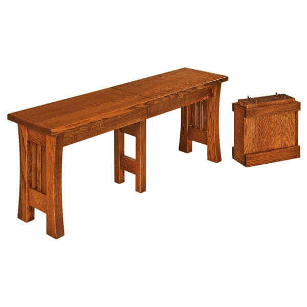 Amish USA Made Handcrafted Arts and Craft Extenda Bench sold by Online Amish Furniture LLC