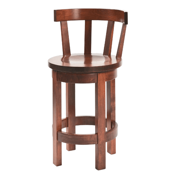 Amish USA Made Handcrafted Barrel Bar Stool sold by Online Amish Furniture LLC