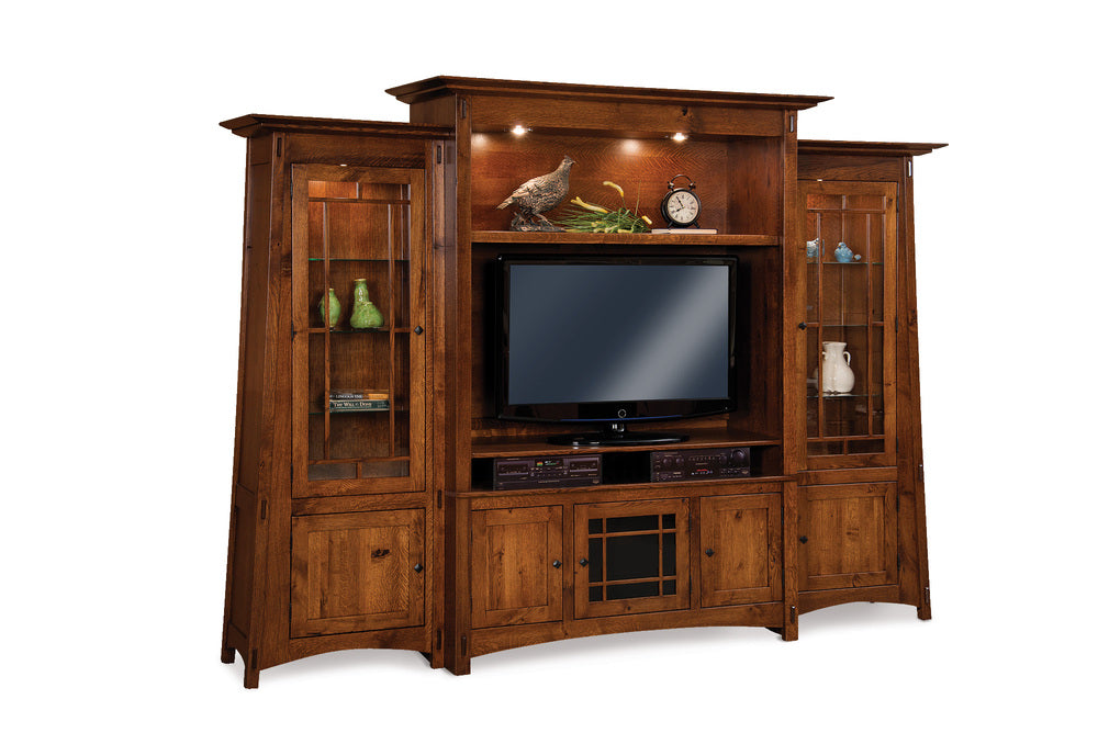 Colbran 4-Piece Wall Media Cabinet w/ Side Bookcases