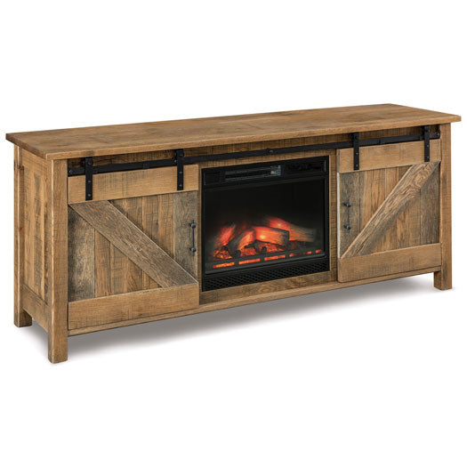 Houston 2-Door Media Stand w/Fireplace