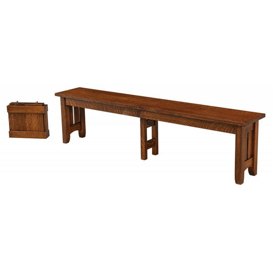 Amish USA Made Handcrafted Galena Extenda Bench sold by Online Amish Furniture LLC