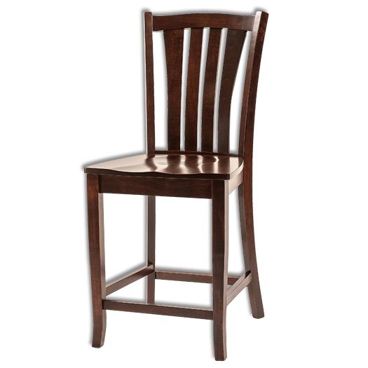 Amish handcrafted Harris Bar Stool with solid wood frame made in the USA.