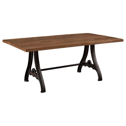 Amish Made Iron Forge Trestle Table sold by Online Amish Furniture LLC
