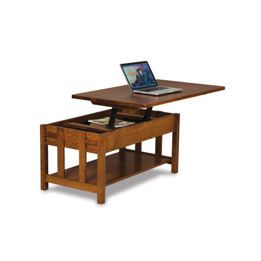 Kascade Lift-Top Coffee Table with hidden storage and elevated top.