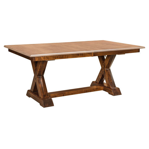 Amish USA Made Handcrafted Knoxville Trestle Table sold by Online Amish Furniture LLC
