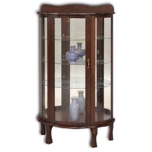 Mirror Back Curio with glass shelves and mirrored back for display.