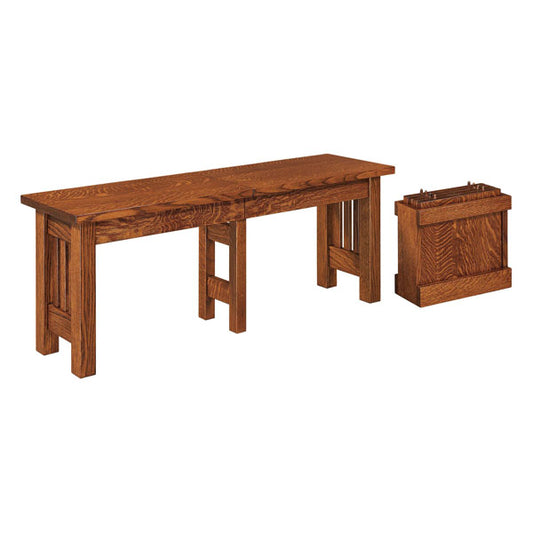 Amish USA Made Handcrafted Mission Extenda Bench sold by Online Amish Furniture LLC