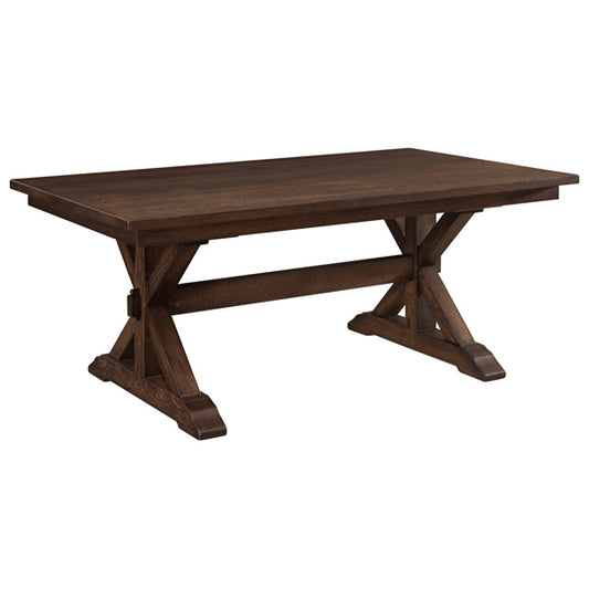 Amish USA Made Handcrafted Sawyer Trestle Table sold by Online Amish Furniture LLC