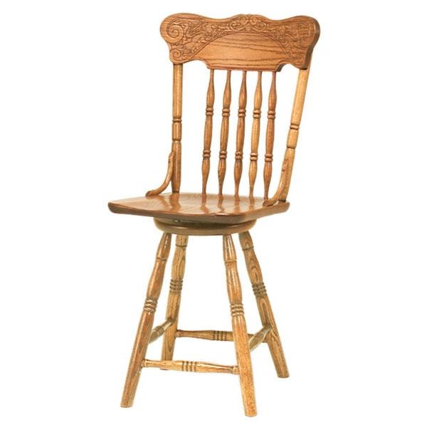 Amish USA Made Handcrafted Spring Meadow Pressback Bar Stool sold by Online Amish Furniture LLC