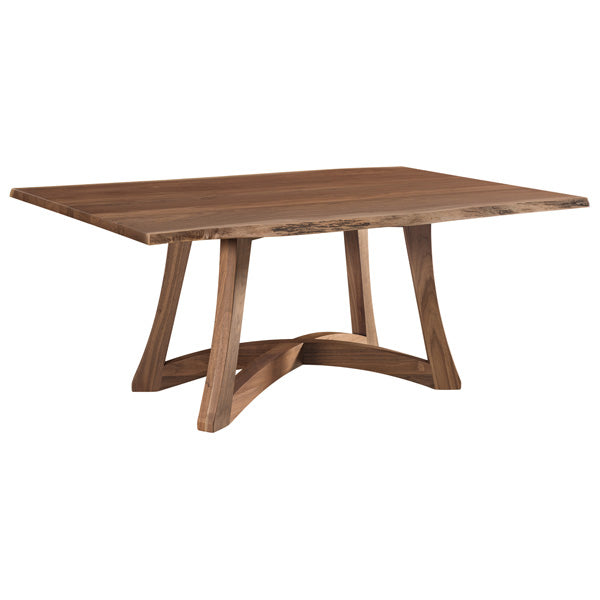 Amish USA Made Handcrafted Tifton Live Edge Trestle Table sold by Online Amish Furniture LLC