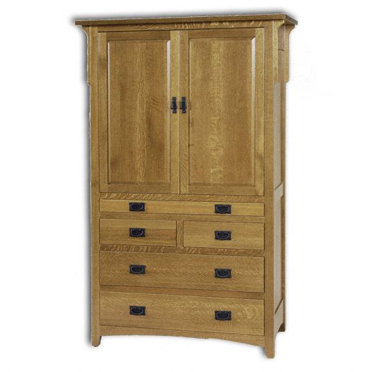 Hidden armoire chest computer desk drawer cabinet Amish made in the USA-oak