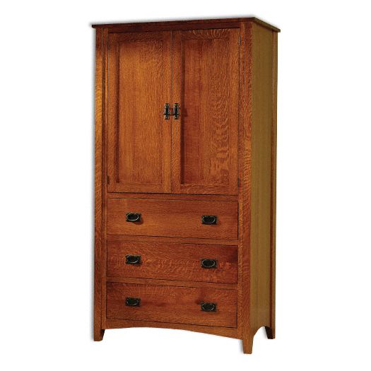 Amish USA Made Handcrafted Mission Antique Armoire sold by Online Amish Furniture LLC