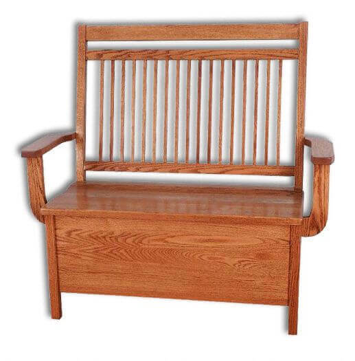 Amish USA Made Handcrafted Bay Hill Storage Bench sold by Online Amish Furniture LLC