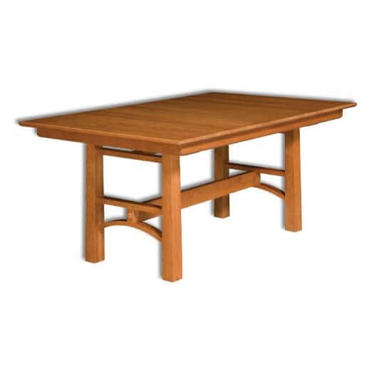 Amish USA Made Handcrafted Bridgeport Trestle Table - Pub Table sold by Online Amish Furniture LLC