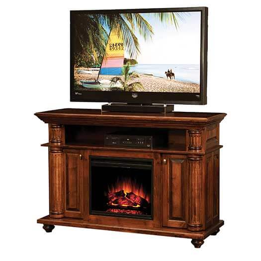 Amish USA Made Handcrafted Bryant Fireplace Entertainment Center sold by Online Amish Furniture LLC