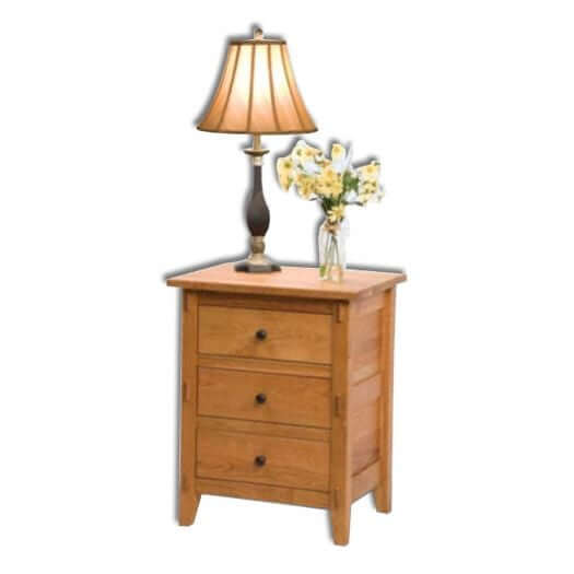 Amish USA Made Handcrafted Bungalow 3 Drawer Nightstand sold by Online Amish Furniture LLC
