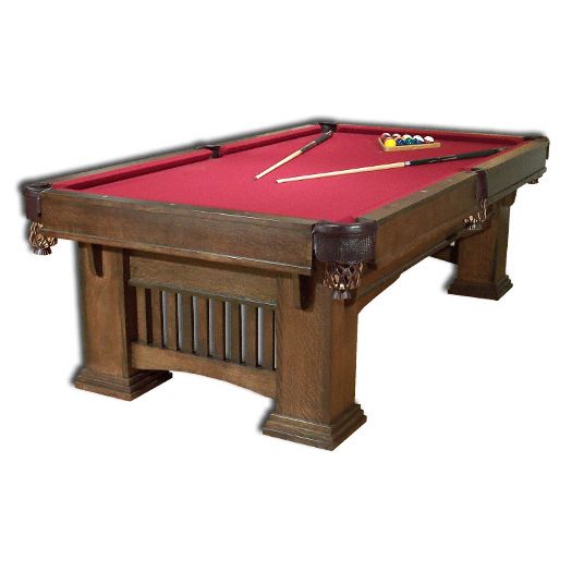 Amish USA Made Handcrafted Classic Mission Billiard Table sold by Online Amish Furniture LLC