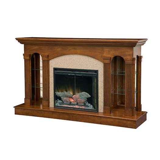 Amish USA Made Handcrafted Curio Fireplace sold by Online Amish Furniture LLC