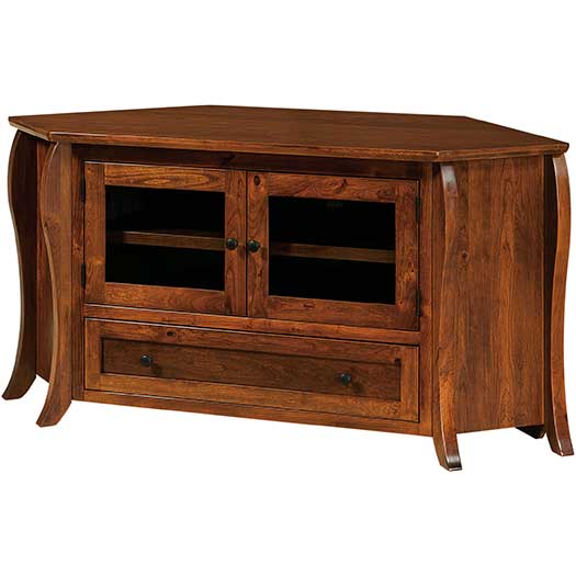 Amish USA Made Handcrafted Quincy TV Corner Cabinet sold by Online Amish Furniture LLC