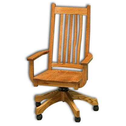 Amish USA Made Handcrafted Mission Office Chair sold by Online Amish Furniture LLC