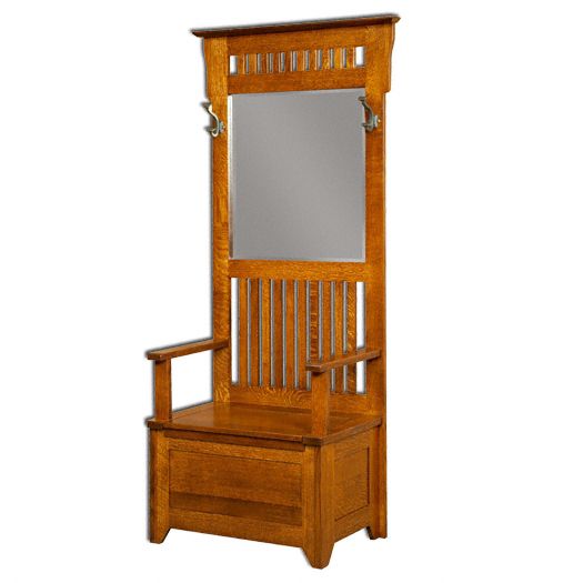 Amish USA Made Handcrafted Classic Mission Hall Seat sold by Online Amish Furniture LLC