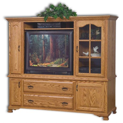 Amish USA Made Handcrafted Heritage 2-Piece Entertainment Center with Media Storage sold by Online Amish Furniture LLC