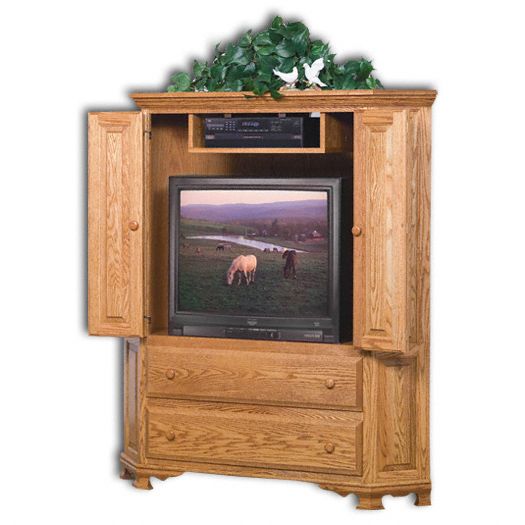 Amish USA Made Handcrafted Heritage Corner Entertainment Center sold by Online Amish Furniture LLC