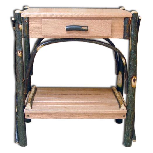 Amish USA Made Handcrafted Rustic Hickory End Tables sold by Online Amish Furniture LLC