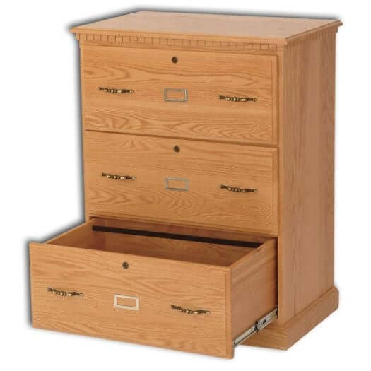 Amish USA Made Handcrafted 3-Drawer Traditional Lateral File Cabinet sold by Online Amish Furniture LLC