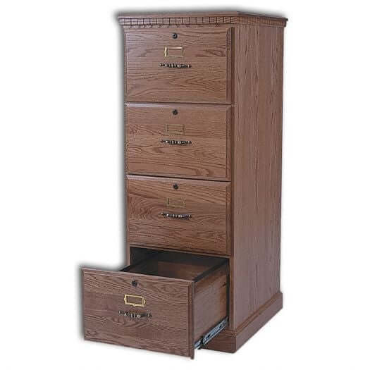 Amish USA Made Handcrafted 4-Drawer Traditional Or Mission File Cabinet sold by Online Amish Furniture LLC