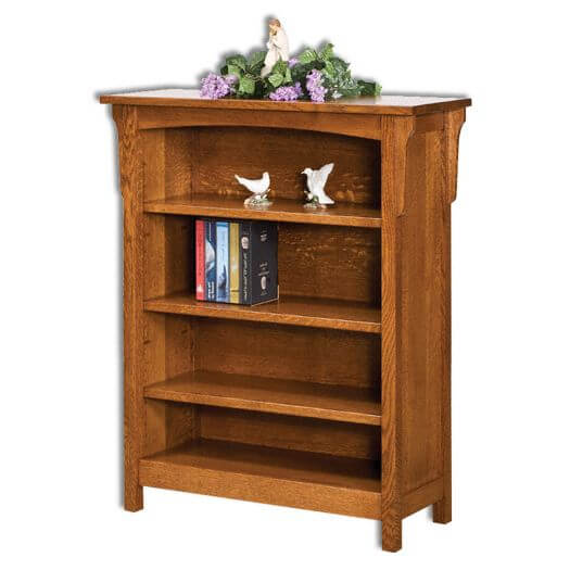 Amish Handcrafted Bridger Mission Open Bookcase Usa