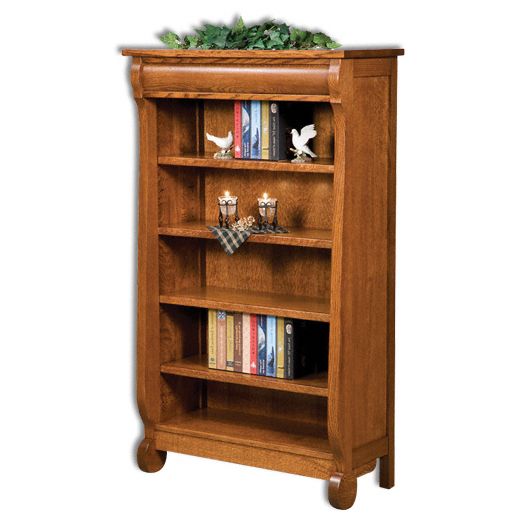 Amish USA Made Handcrafted Old Classic Sleigh Bookcase sold by Online Amish Furniture LLC