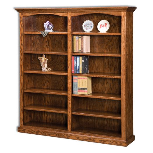 Amish USA Made Handcrafted Hoosier Heritage Double Bookcase sold by Online Amish Furniture LLC