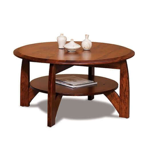 Amish USA Made Handcrafted Boulder Creek Round Coffee Table sold by Online Amish Furniture LLC
