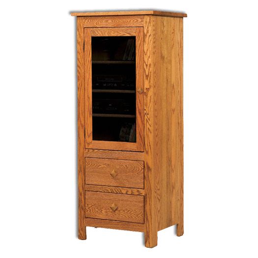 Amish USA Made Handcrafted Mission Stereo 1-Door 2-Drawers Cabinet sold by Online Amish Furniture LLC
