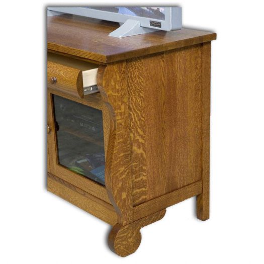 Amish USA Made Handcrafted Old Classic Sleigh 2-Door 1-Drawer Media Stand sold by Online Amish Furniture LLC