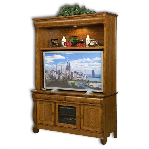 Amish USA Made Handcrafted Old Classic Sleigh 3-Door 2-Drawer Media Stand sold by Online Amish Furniture LLC