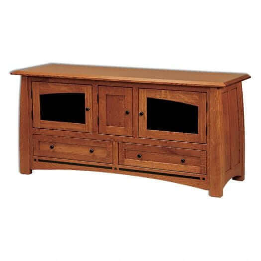 Amish USA Made Handcrafted Boulder Creek 3-Door 2-Drawer Media Stand sold by Online Amish Furniture LLC
