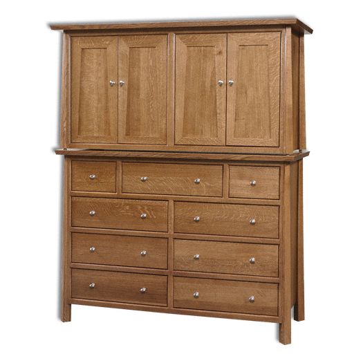 Amish USA Made Handcrafted Vancoover Double Armoire Mule Chest sold by Online Amish Furniture LLC