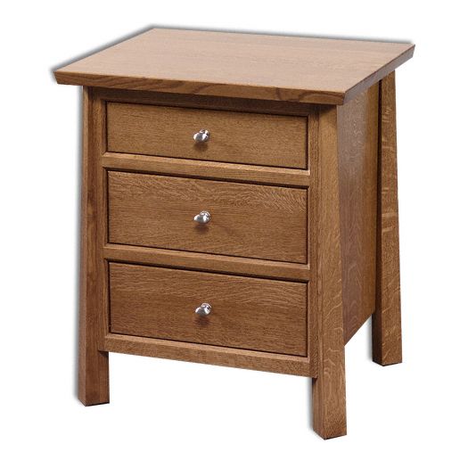 Amish USA Made Handcrafted Vancoover 3-Drawer Nightstand sold by Online Amish Furniture LLC
