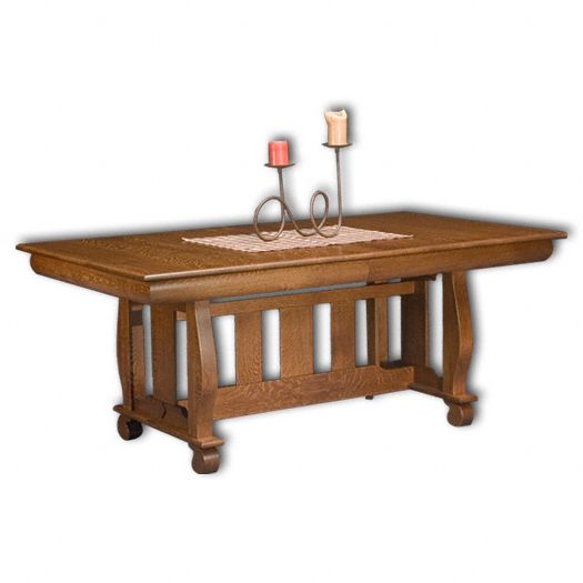 Amish USA Made Handcrafted Hampton Trestle Table sold by Online Amish Furniture LLC
