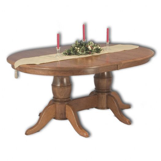 Amish USA Made Handcrafted Harrison Double Pedestal Table sold by Online Amish Furniture LLC