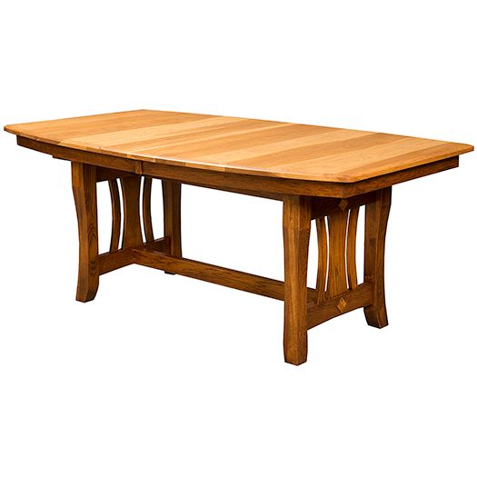 Amish USA Made Handcrafted Hearthside Trestle Table sold by Online Amish Furniture LLC