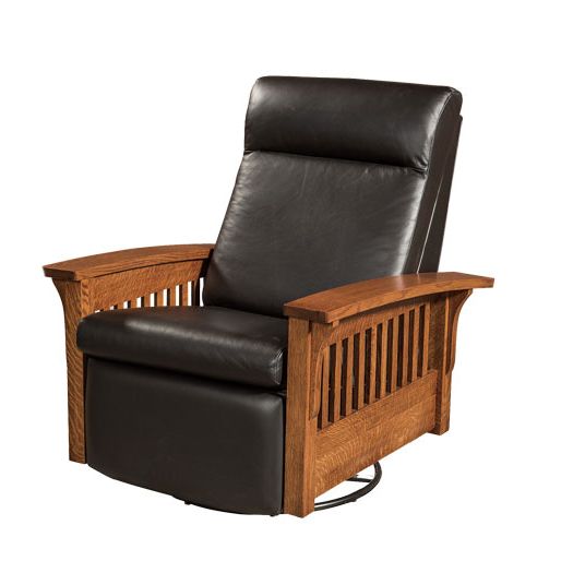 Amish USA Made Handcrafted Hoosier Glider Recliner Swivel sold by Online Amish Furniture LLC