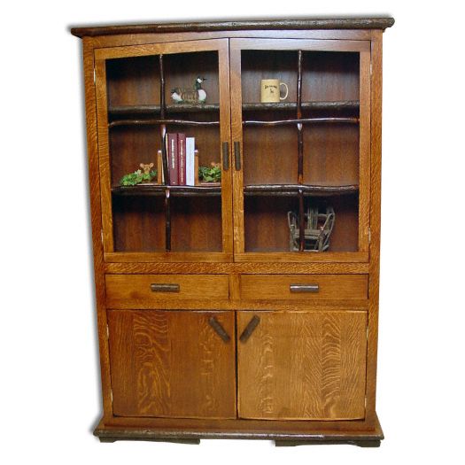 Amish USA Made Handcrafted Rustic Hickory Hilltop Hutch sold by Online Amish Furniture LLC