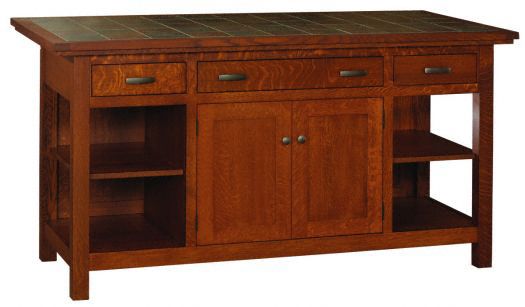 Amish USA Made Handcrafted IS_804 Brookline Mission Kitchen Island sold by Online Amish Furniture LLC