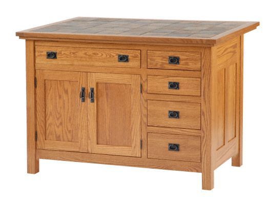 Amish USA Made Handcrafted IS_806 Brookline Mission Kitchen Island sold by Online Amish Furniture LLC