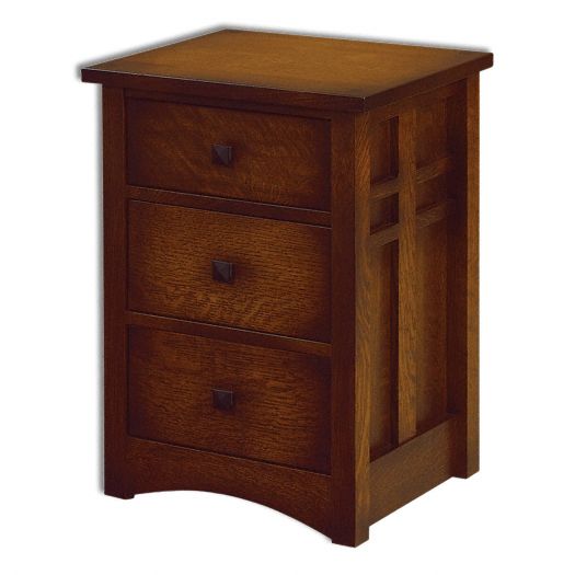 Amish USA Made Handcrafted Kascade 3 Drawer Nightstand sold by Online Amish Furniture LLC