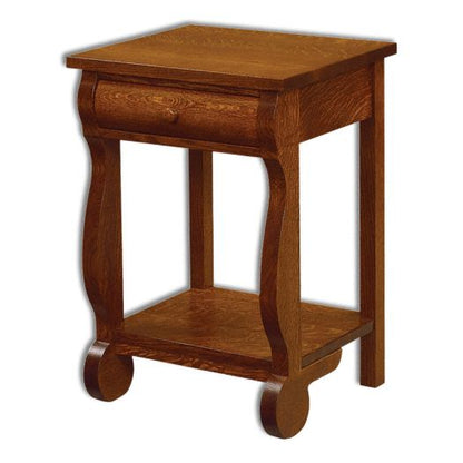 Amish USA Made Handcrafted Old Classic Sleigh Open Nightstand sold by Online Amish Furniture LLC