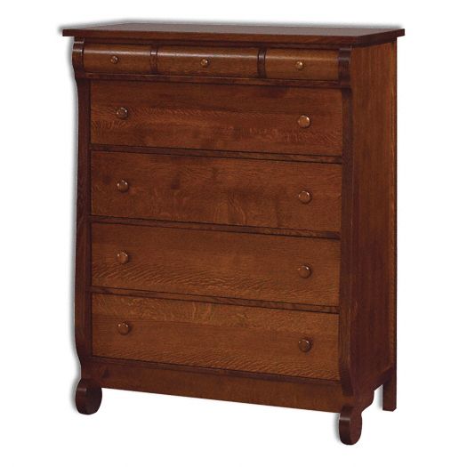 Amish USA Made Handcrafted Old Classic Sleigh 7 Drawer Chest sold by Online Amish Furniture LLC